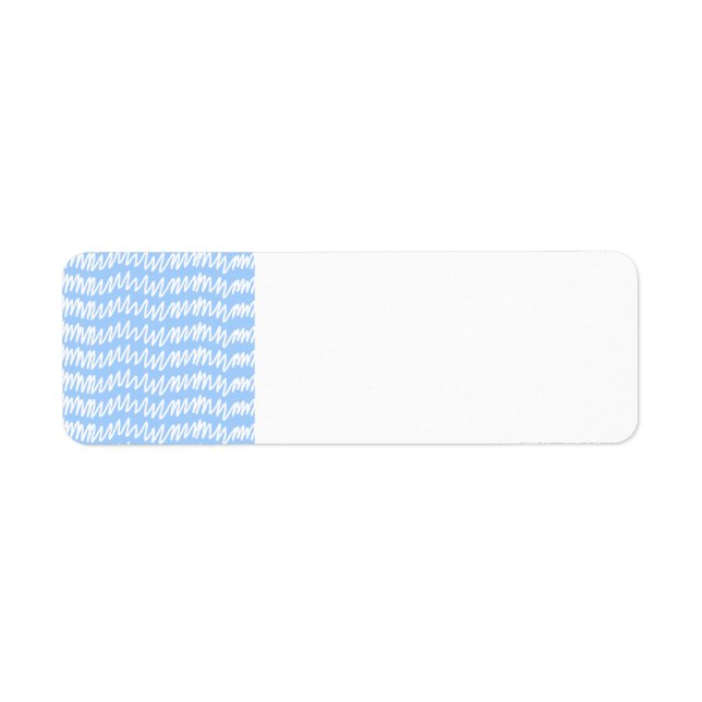 Light blue and white squiggle pattern. label (Front)