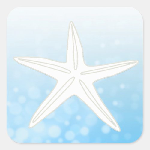 Light Blue and White Starfish Stickers