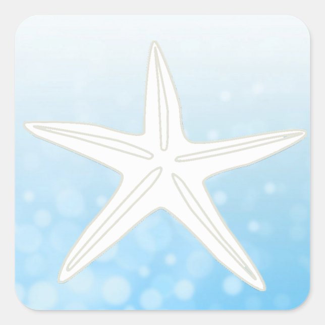 Light Blue and White Starfish Stickers (Front)