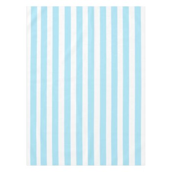 Light Blue And White Stripes Pattern Tablecloth by sagart1952 at Zazzle