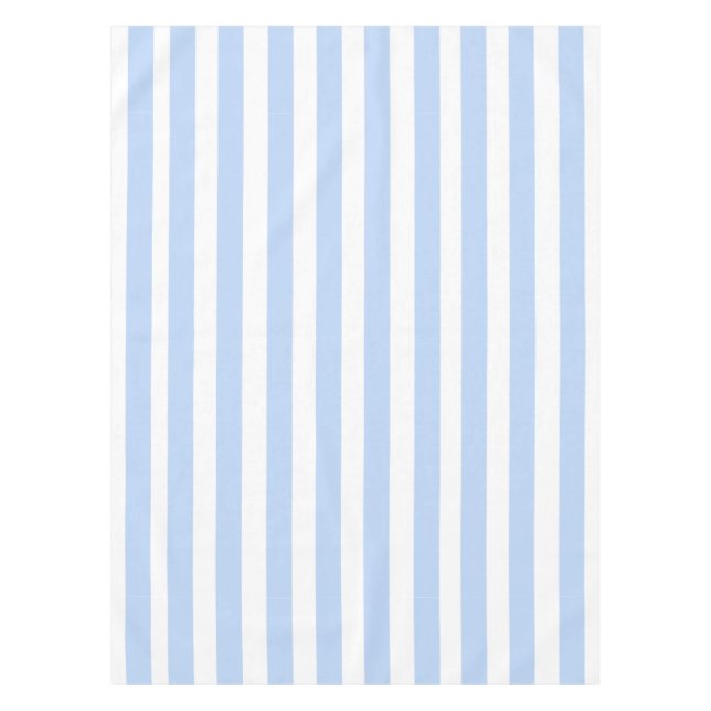 Light Blue and White Stripes Pattern Tablecloth (Front)