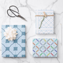Light Blue and White Tiles Assorted