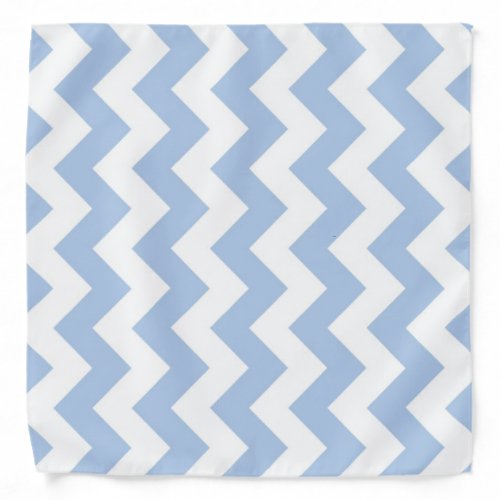 Light Blue and White Zigzag Bandana