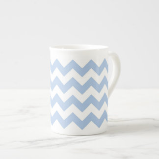 Light Blue and White Zigzag Bone China Mug