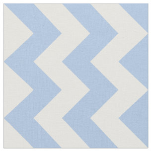 Light Blue and White Zigzag Geometric Fabric