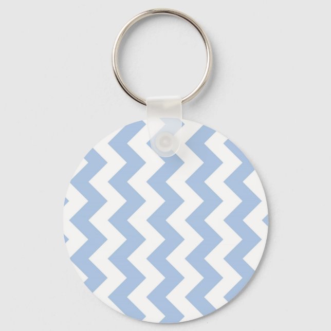Light Blue and White Zigzag Keychain (Front)