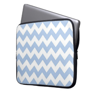 Light Blue and White Zigzag Laptop Sleeve