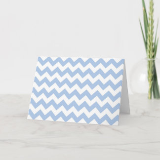 Light Blue and White Zigzag Letterpress Thank You Card