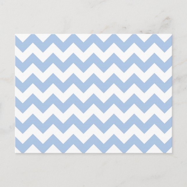 Light Blue and White Zigzag Postcard (Front)