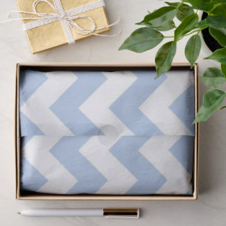 Light Blue and White Zigzag Tissue Paper