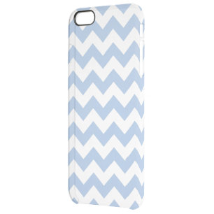 Light Blue and White Zigzag Clear iPhone 6 Plus Case