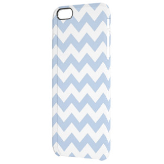 Light Blue and White Zigzag Clear iPhone 6 Plus Case
