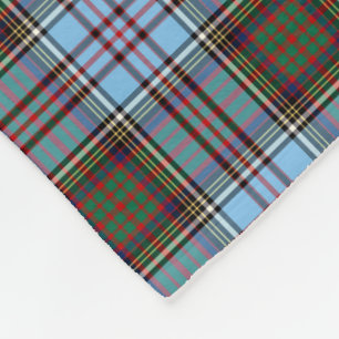 Light Blue Anderson Clan Tartan Fleece Blanket