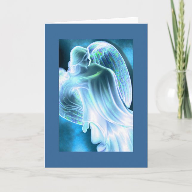 Light Blue Angel Greeting Card (Front)