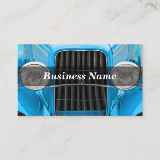 Customizable Light Blue Antique Car Business Card Template