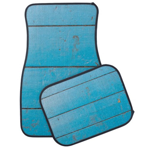 Light blue aquamarine fresh vintage wood dusty flo car floor mat