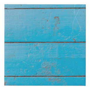 Light blue aquamarine fresh vintage wood dusty flo faux canvas print