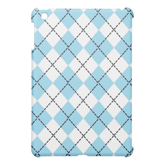 Light Blue Argyle  Cover For The iPad Mini