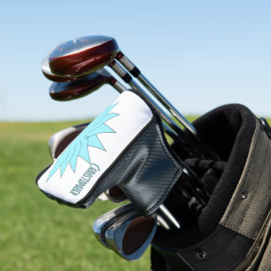 Light Blue Art Deco Crown Design Golf Head Cover