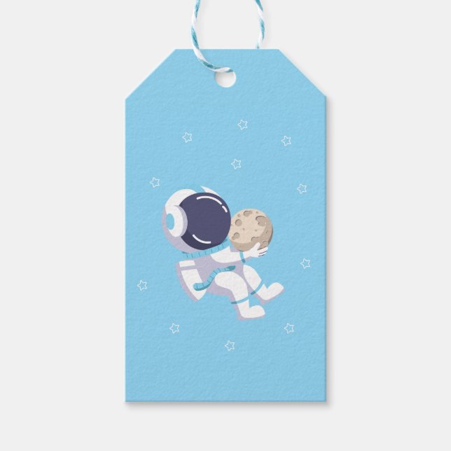Light Blue Astronaut -  Gift Tag (Front)