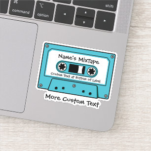 Light Blue Audio Cassette Tape Sticker