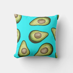 Light Blue Avocado  Throw Pillow