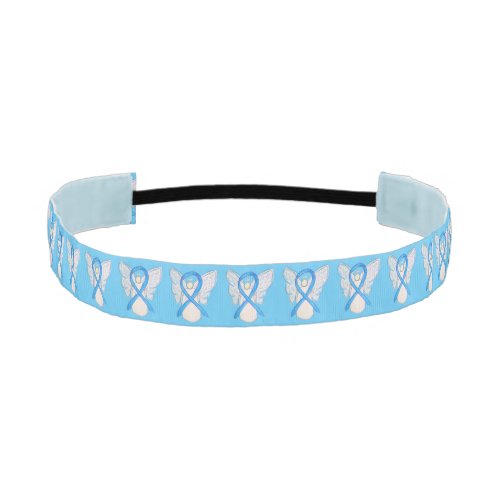 Light Blue Awareness Ribbon Angel Custom Headband