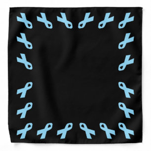 Light Blue Awareness Ribbon black Bandana