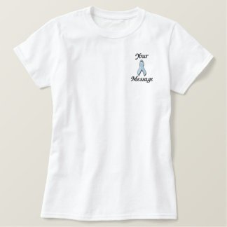 Light Blue awareness ribbon - Customize Embroidered Shirt