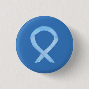 Light Blue Awareness Ribbon Customized Pin Buttons