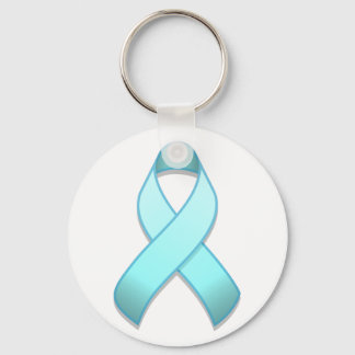Light Blue Awareness Ribbon Keychain