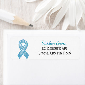 Light Blue Awareness Ribbon Label