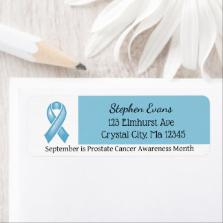 Light Blue Awareness Ribbon Label