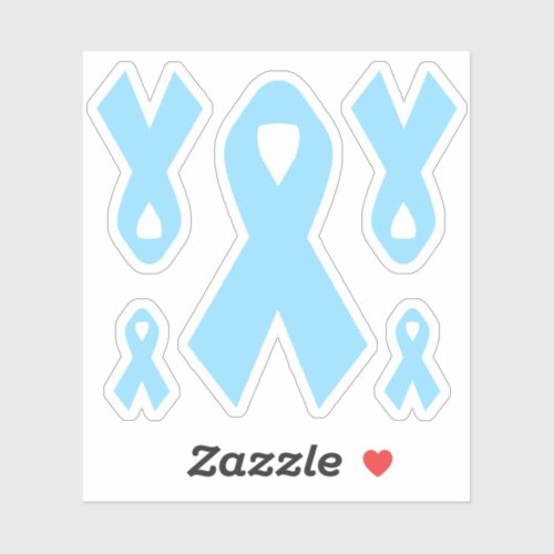 Light Blue Awareness Ribbon Multisize Sticker