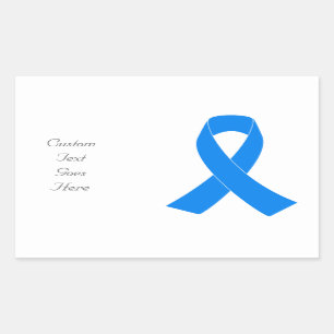 Light Blue Awareness Ribbon Rectangular Sticker