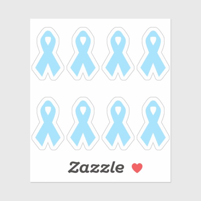 Light Blue Awareness Ribbon Sticker (Sheet)