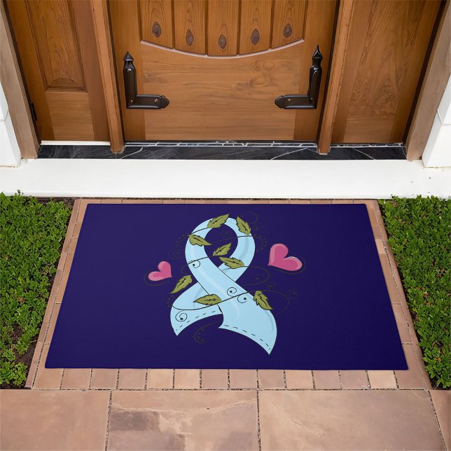 Light Blue Awareness Ribbon Support and Hope Doormat (Creator Uploaded)