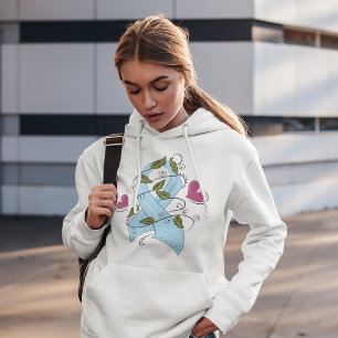 Light Blue Awareness Ribbon Support and Hope Hoodie