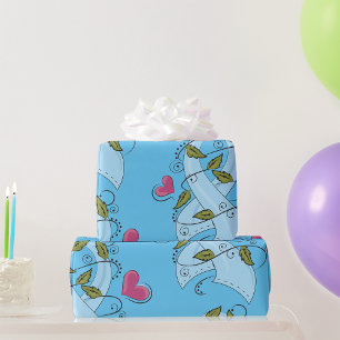 Light Blue Awareness Ribbon Support and Hope Wrapping Paper