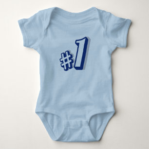 Light blue baby bodysuit for first birthday #1)