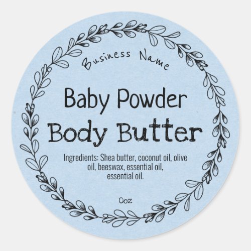 Light Blue Baby Powder Kraft Product Labels