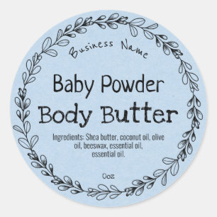 Light Blue Baby Powder Kraft Product Labels