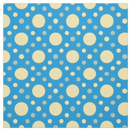 Light Blue Background Yellow Polka Dot Seamless Fabric