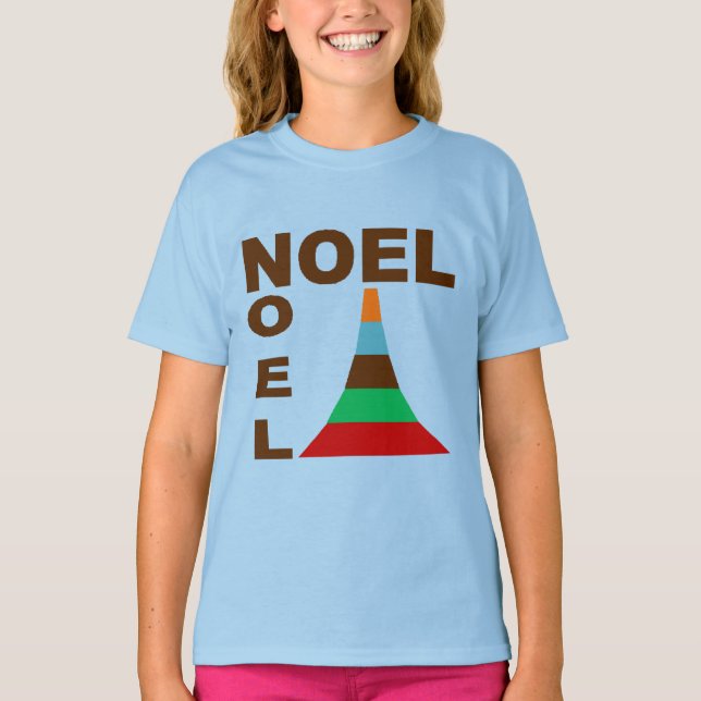 Light blue basic NOEL CAKE Design T-shirt (Front)