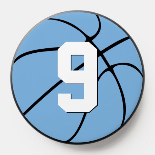 Light Blue Basketball Custom Player Number or Text PopSocket