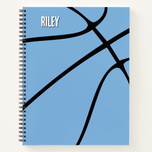 Light Blue Basketball Player Name or Text Custom Notebook