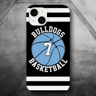 Light Blue Basketball Team Name and Player Number Case-Mate iPhone 14 Case