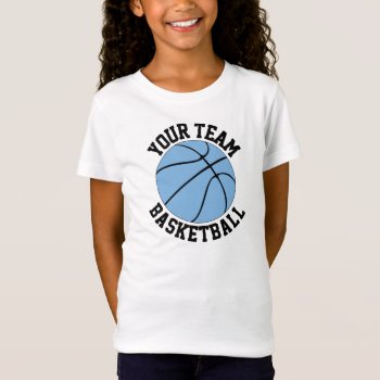 Light Blue Basketball Team Name  Player And Number T-shirt by SoccerMomsDepot at Zazzle
