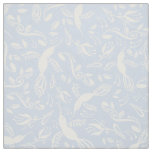 Light Blue Beautiful Hummingbirds Colibri Birds Fabric