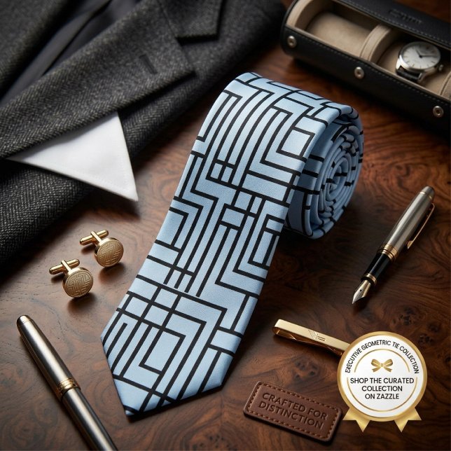 Light Blue Beautiful Pattern Design Neck Tie (Creator Uploaded)